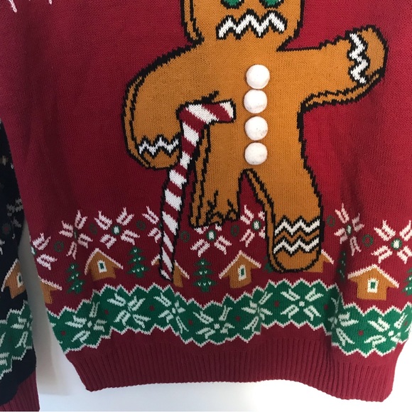 Ugly Christmas Gingerbread Man Oh Snap Christmas Sweater - Picture 2 of 6